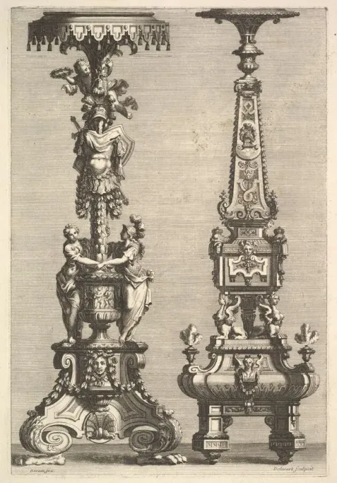 Framed Print : Two Torcheres, 1692. Creator: Juan Dolivar Framed Print : Two Torcheres, 1692. Creator: Juan Dolivar