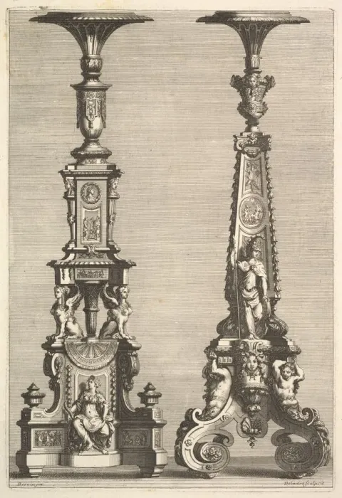 Framed Print : Two Torcheres, 1692. Creator: Juan Dolivar Framed Print : Two Torcheres, 1692. Creator: Juan Dolivar