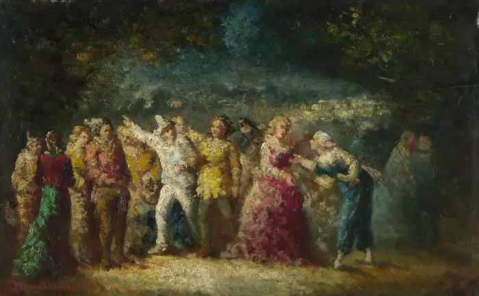 Framed Print : Torchlight Procession, 1870s-1880s. Artist: Monticelli, Adolphe-Thomas-Joseph (1824-1886) Framed Print : Torchlight Procession, 1870s-1880s. Artist: Monticelli, Adolphe-Thomas-Joseph (1824-1886)