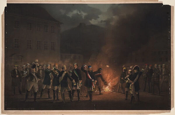 Torchlight procession at Heidelberg on 30 January 1857, 1857. Artist: Verhas, Theodor