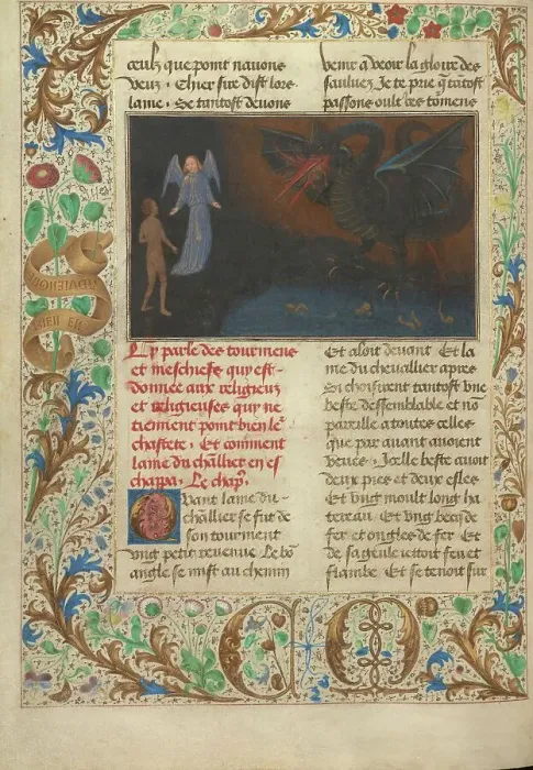 Framed Print : The Torment of Unchaste Monks and Nuns; Les Visions du chevalier Tondal, 1475. Creator: Simon Marmion Framed Print : The Torment of Unchaste Monks and Nuns; Les Visions du chevalier Tondal, 1475. Creator: Simon Marmion