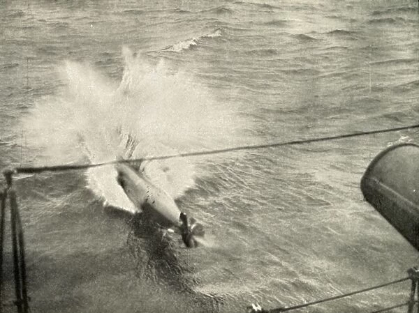 Torpedo Entering the Water, (1919). Creator: Unknown