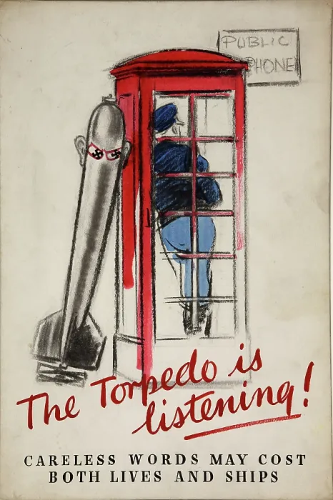 Framed Print : The torpedo is listening! Careless words may cost... WWII poster, between 1939 and 1946 Framed Print : The torpedo is listening! Careless words may cost... WWII poster, between 1939 and 1946