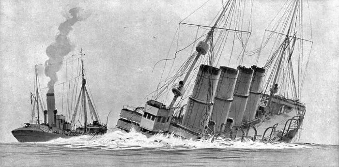 Framed Print : A torpedoing immediately avenged; On December 14, 1917, in the Ionian Sea... 1917. Creator: Unknown Framed Print : A torpedoing immediately avenged; On December 14, 1917, in the Ionian Sea... 1917. Creator: Unknown