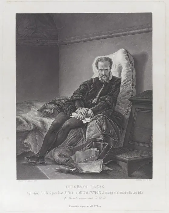 Framed Print : Torquato Tasso at the Ospedale Sant'Anna, 1864-1900. Creator: Luigi Boscolo Framed Print : Torquato Tasso at the Ospedale Sant'Anna, 1864-1900. Creator: Luigi Boscolo