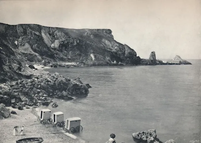 Framed Print : Torquay - Ansteys Cove, 1895 Framed Print : Torquay - Ansteys Cove, 1895