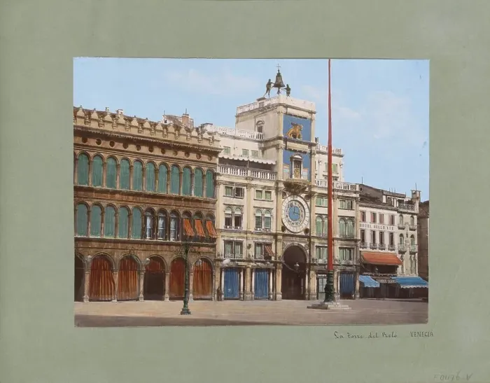 Framed Print : Torre dell'orologio and adjacent buildings in Venice, 1850-1876. Creator: Anon Framed Print : Torre dell'orologio and adjacent buildings in Venice, 1850-1876. Creator: Anon