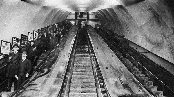 Tottenham Court Road tube station escalators, London, 1926-1927
