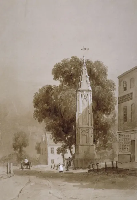 Framed Print : Tottenham High Road, London, c1820. Artist: George Harley Framed Print : Tottenham High Road, London, c1820. Artist: George Harley