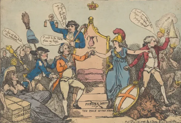 Framed Print : A Touch on the Times, December 29, 1788. December 29, 1788. Creator: Thomas Rowlandson Framed Print : A Touch on the Times, December 29, 1788. December 29, 1788. Creator: Thomas Rowlandson