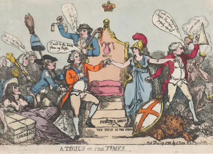 Framed Print : A Touch on the Times, December 29, 1788. December 29, 1788. Creator: Thomas Rowlandson Framed Print : A Touch on the Times, December 29, 1788. December 29, 1788. Creator: Thomas Rowlandson