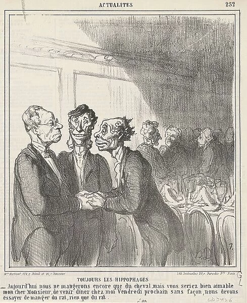 Toujours les Hippophages, 19th century. Creator: Honore Daumier