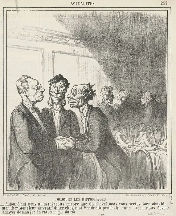 Framed Print : Toujours les Hippophages, 19th century. Creator: Honore Daumier Framed Print : Toujours les Hippophages, 19th century. Creator: Honore Daumier