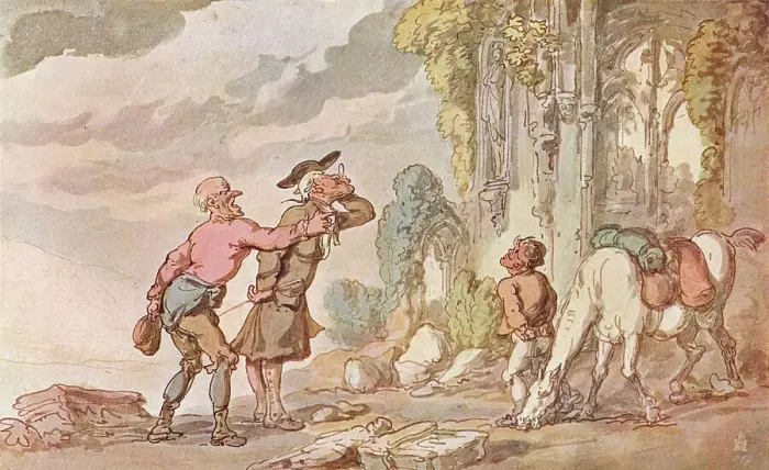 Framed Print : The Tour of Dr. Syntax in Search of the Picturesque, 19th century, (1907) Artist: Thomas Rowlandson Framed Print : The Tour of Dr. Syntax in Search of the Picturesque, 19th century, (1907) Artist: Thomas Rowlandson
