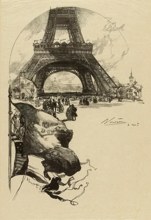 Framed Print : Tour Eiffel, Exposition universelle de 1889, 1889. Creator: Lepère, Auguste (1849-1918) Framed Print : Tour Eiffel, Exposition universelle de 1889, 1889. Creator: Lepère, Auguste (1849-1918)