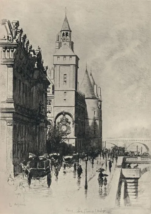Framed Print : The Tour de l Horloge, 1915. Artist: L Artigue Framed Print : The Tour de l Horloge, 1915. Artist: L Artigue