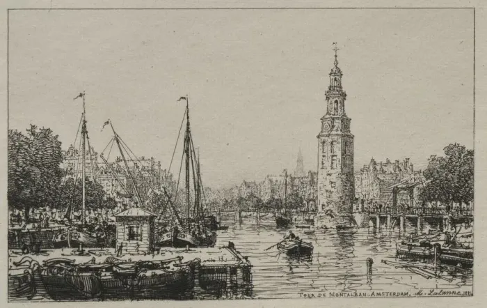 Framed Print : Tour de Montelban, Amsterdam, 1884. Creator: Maxime Lalanne (French, 1827-1886) Framed Print : Tour de Montelban, Amsterdam, 1884. Creator: Maxime Lalanne (French, 1827-1886)