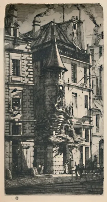Framed Print : Tourelle De La Rue De La Tixeranderie (2nd State, 9 3  /  4 x 5 3  /  16 Inches), 1852, (1927). Artist: Charles Meryon