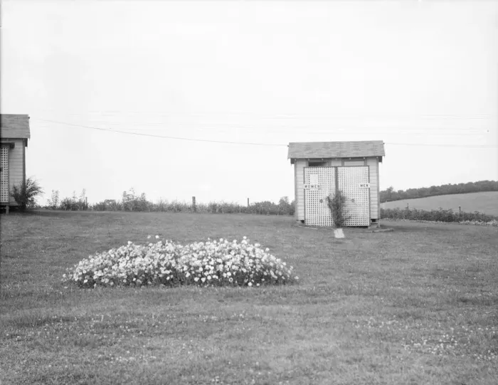 Framed Print : Tourist camp privy, Georgia, 1936. Creator: Walker Evans Framed Print : Tourist camp privy, Georgia, 1936. Creator: Walker Evans