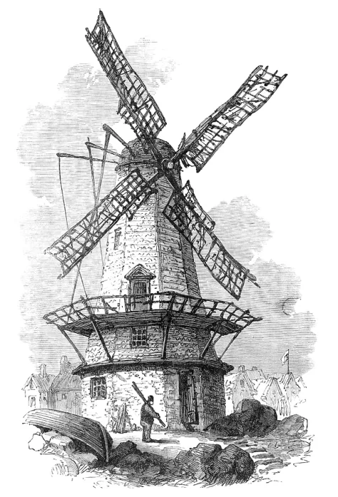 Framed Print : The Tourist in Iceland: old windmill, Reykjavik, 1881. Creator: Unknown Framed Print : The Tourist in Iceland: old windmill, Reykjavik, 1881. Creator: Unknown
