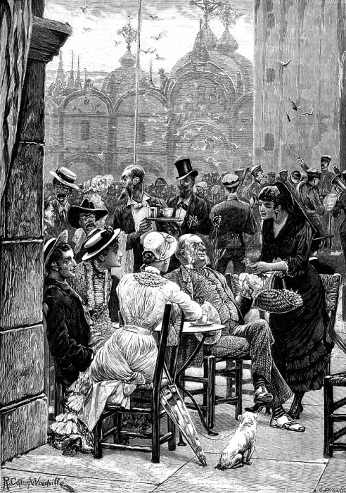 Framed Print : The Tourist in Venice: the band on the Piazza of St. Mark's, 1881. Creator: G. Ettling. The Tourist in Venice: the band on the Piazza of St. Mark's, 1881. Creator: G. Ettling Framed Print : The Tourist in Venice: the band on the Piazza of St. Mark's, 1881. Creator: G. Ettling. The Tourist in Venice: the band on the Piazza of St. Mark's, 1881. Creator: G. Ettling