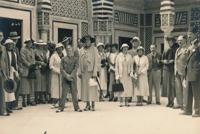 Framed Print : Tourists on an excursion from a cruise, possibly in Sidi Bou Said, Tunisia, 1936 Framed Print : Tourists on an excursion from a cruise, possibly in Sidi Bou Said, Tunisia, 1936