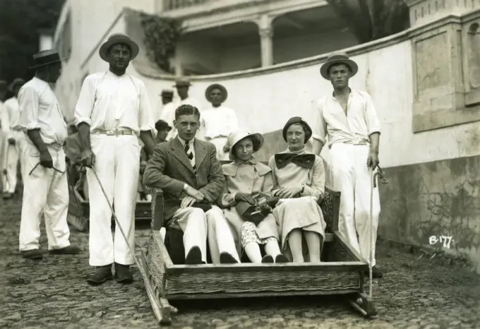 Framed Print : Tourists, Madeira, c1920s-c1940s(?) Framed Print : Tourists, Madeira, c1920s-c1940s(?)