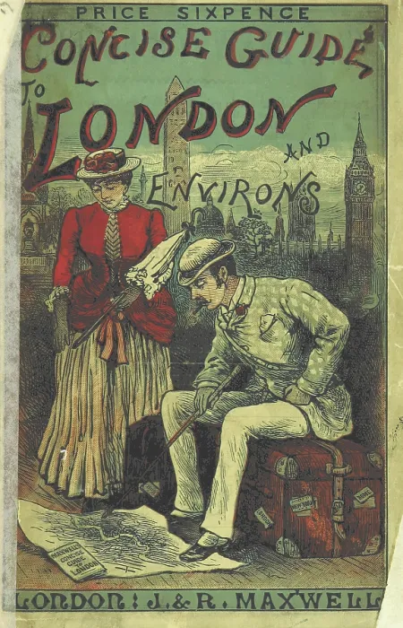 Framed Print : Tourists with map of London, 1885. Creator: Unknown Framed Print : Tourists with map of London, 1885. Creator: Unknown