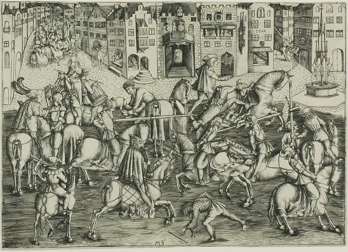 Framed Print : The Tournament, 1500. Creator: Master MZ Framed Print : The Tournament, 1500. Creator: Master MZ
