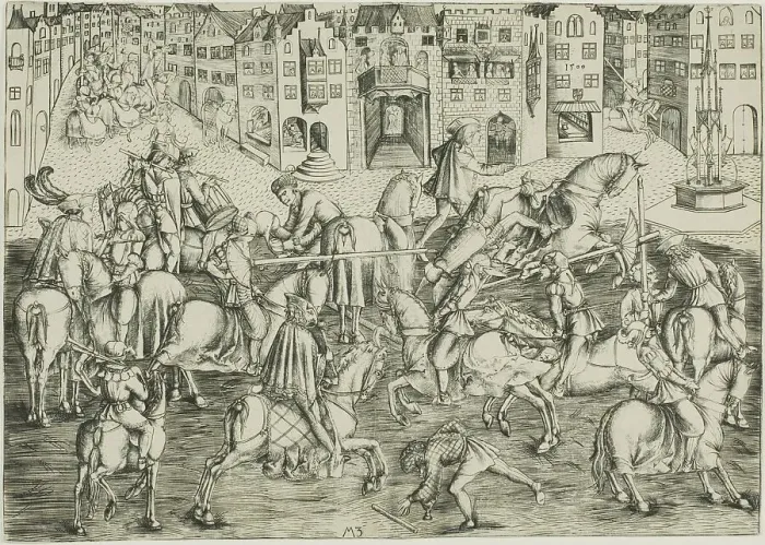 Framed Print : The Tournament, 1500. Creator: Master MZ Framed Print : The Tournament, 1500. Creator: Master MZ