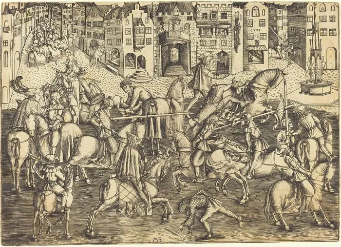 Framed Print : The Tournament, 1500. Creator: Master MZ Framed Print : The Tournament, 1500. Creator: Master MZ