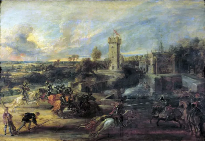 Framed Print : Tournament in front of Castle Steen, 1635-1637. Artist: Peter Paul Rubens Framed Print : Tournament in front of Castle Steen, 1635-1637. Artist: Peter Paul Rubens