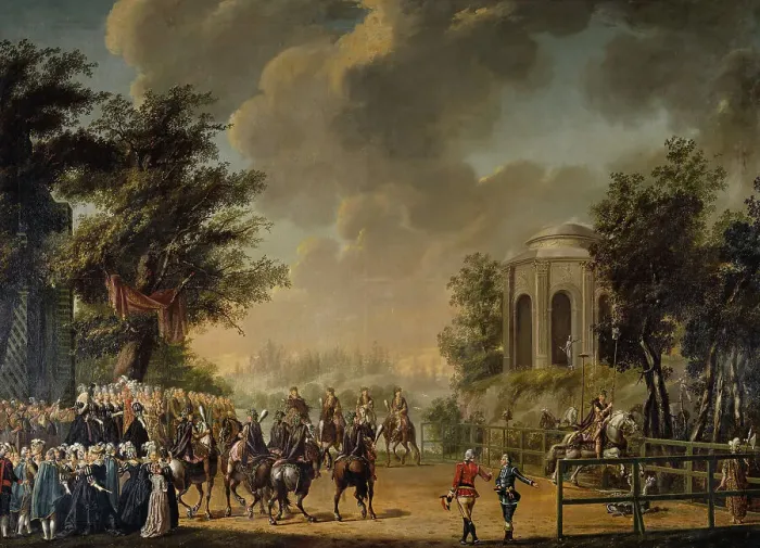 Framed Print : Tournament at the Fête de Diane. Creator: Per Hillestrom Framed Print : Tournament at the Fête de Diane. Creator: Per Hillestrom