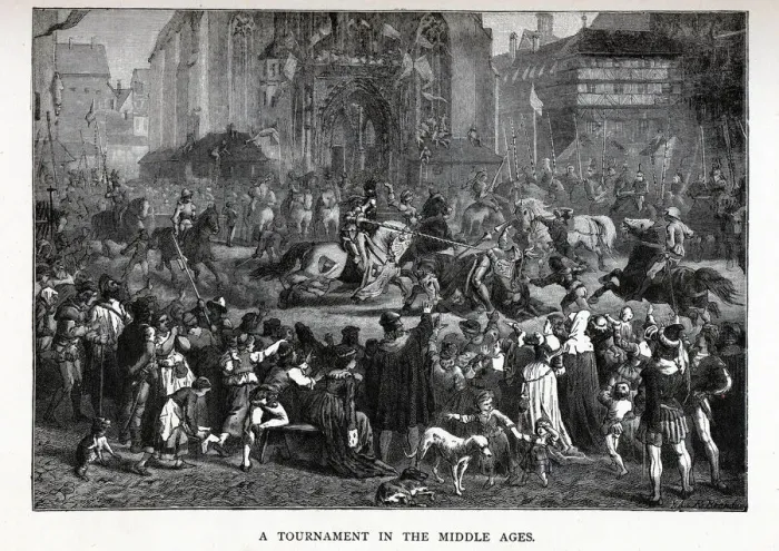 Framed Print : A Tournament in the Middle Ages, 1882. Artist: Brend amour, Richard (1831-1915) Framed Print : A Tournament in the Middle Ages, 1882. Artist: Brend amour, Richard (1831-1915)