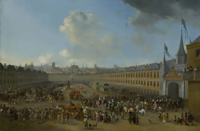 Framed Print : Tournament at the Place des Vosges in Paris, ca 1665. Creator: Wouwerman, Pieter (1623-1682) Framed Print : Tournament at the Place des Vosges in Paris, ca 1665. Creator: Wouwerman, Pieter (1623-1682)