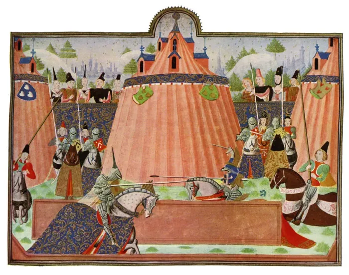 Framed Print : The Tournament at St Inglevert, France, 15th Century. Artist: Master of the Harley Froissart Framed Print : The Tournament at St Inglevert, France, 15th Century. Artist: Master of the Harley Froissart
