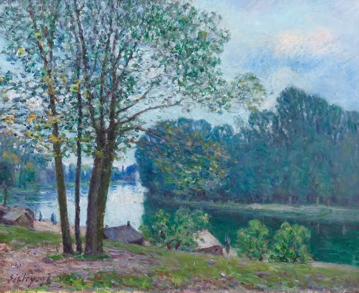 Framed Print : Tournant du Loing à Moret, 1896. Creator: Sisley; Alfred (1839-1899) Framed Print : Tournant du Loing à Moret, 1896. Creator: Sisley; Alfred (1839-1899)
