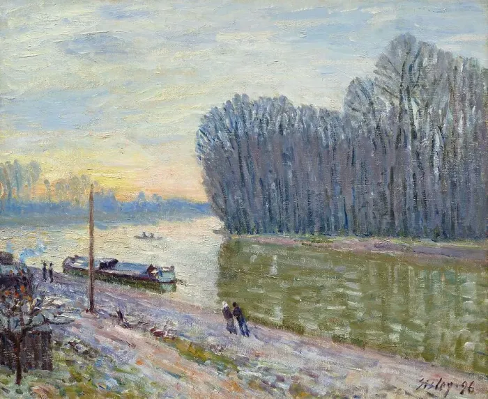 Framed Print : Tournant du Loing. Sunrise in November, 1896. Creator: Sisley, Alfred (1839-1899) Framed Print : Tournant du Loing. Sunrise in November, 1896. Creator: Sisley, Alfred (1839-1899)