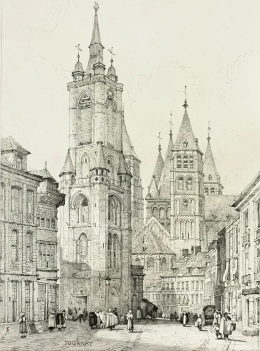Framed Print : Tournay, 1833. Creator: Samuel Prout Framed Print : Tournay, 1833. Creator: Samuel Prout