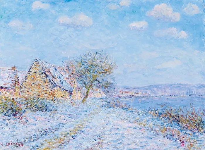 Framed Print : Tournedos-sur-Seine. Neige, givre, soleil, 1899-1900. Creator: Loiseau, Gustave (1865-1935) Framed Print : Tournedos-sur-Seine. Neige, givre, soleil, 1899-1900. Creator: Loiseau, Gustave (1865-1935)
