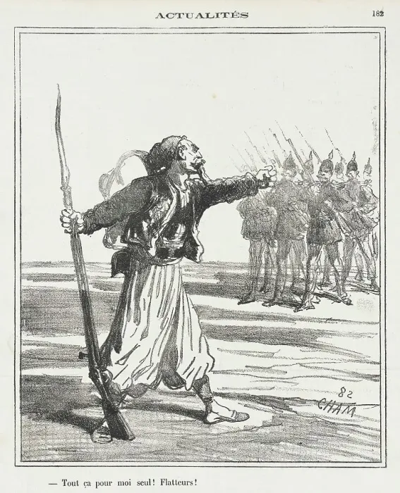 Framed Print : Tout ça pour moi seul! Flatteurs!, 1870. Creator: Cham Framed Print : Tout ça pour moi seul! Flatteurs!, 1870. Creator: Cham