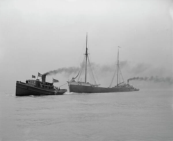 A tow entering St. Clair Ship Canal, between 1900 and 1905. Creator: Unknown