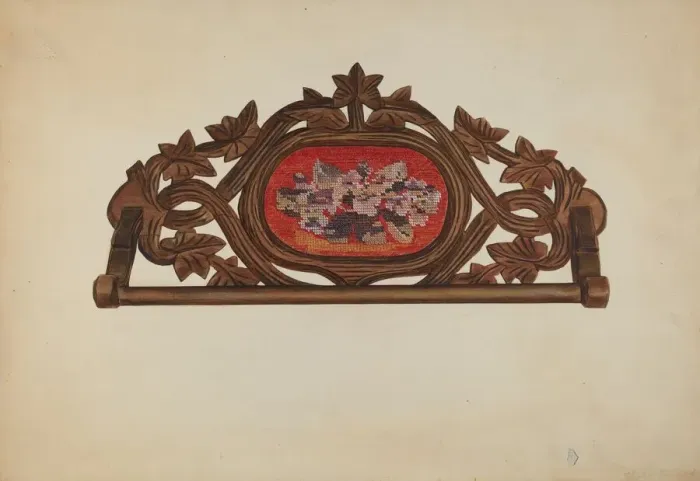 Framed Print : Towel Rack, c. 1938. Creator: Elizabeth Fairchild Framed Print : Towel Rack, c. 1938. Creator: Elizabeth Fairchild