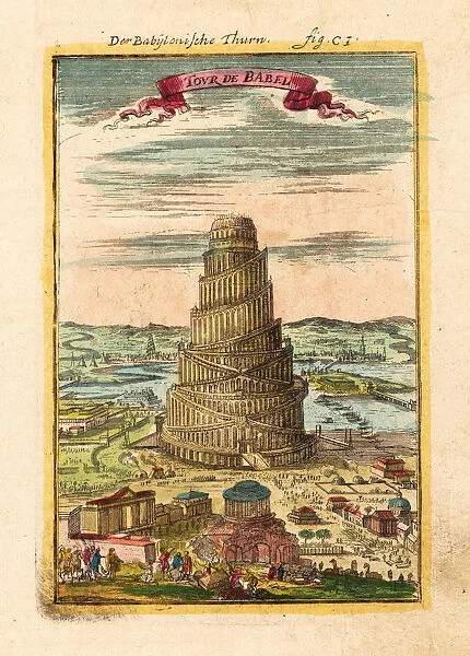 Tower of Babel, 1719. Artist: Mallet, Alain Manesson (1630-1706)