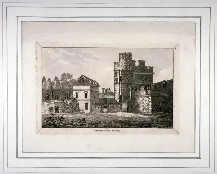 Framed Print : The tower at the Bishop of Winchesters palace, Southwark, London, 1804 Framed Print : The tower at the Bishop of Winchesters palace, Southwark, London, 1804