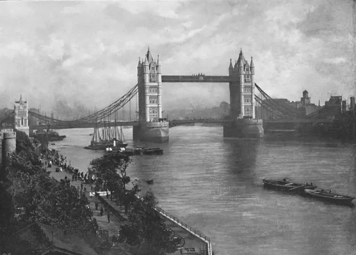 Framed Print : The Tower Bridge, c1896. Artist: York & Son Framed Print : The Tower Bridge, c1896. Artist: York & Son