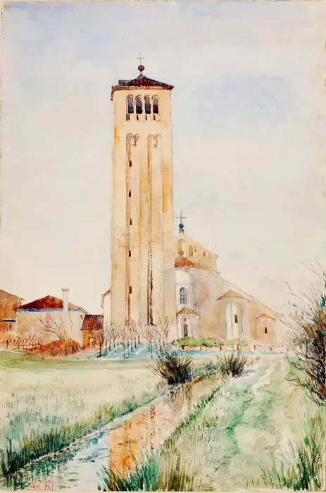 Framed Print : The Tower, Cathedral of Torcello, 1898-1916. Creator: Cass Gilbert Framed Print : The Tower, Cathedral of Torcello, 1898-1916. Creator: Cass Gilbert