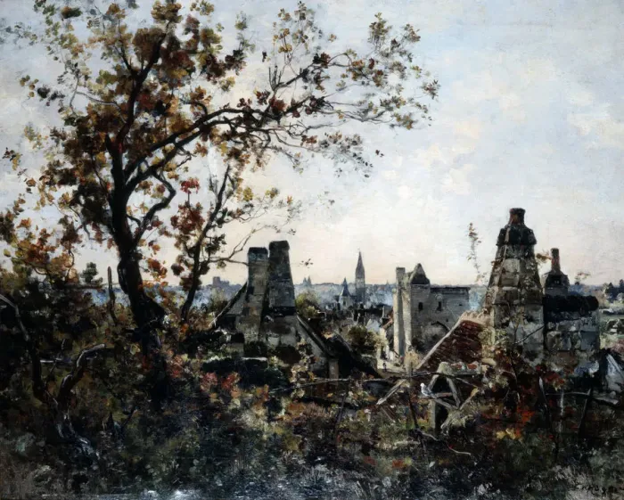 Framed Print : The Tower of Chevalot in the Evening, 1885. Artist: Emmanuel Lansyer Framed Print : The Tower of Chevalot in the Evening, 1885. Artist: Emmanuel Lansyer