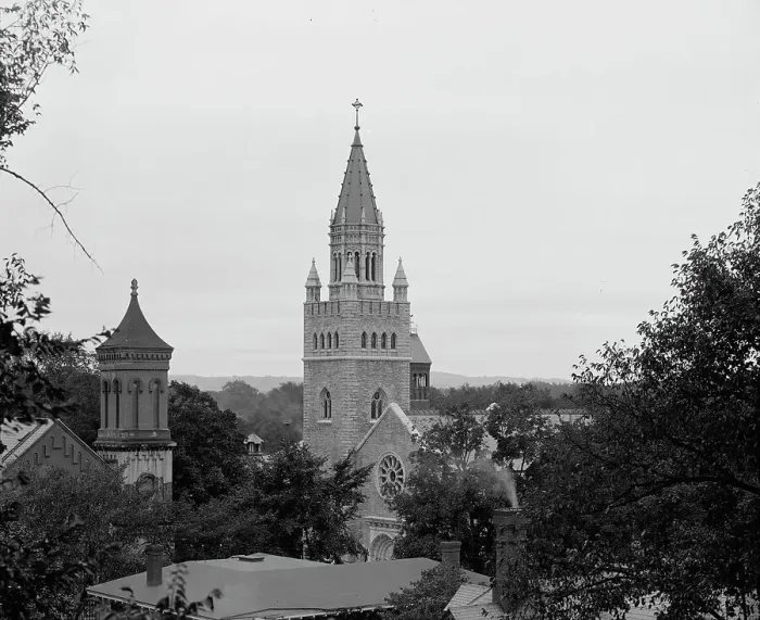 Framed Print : Tower of Christian Science Church, Concord, N.H. c1908. Creator: Unknown Framed Print : Tower of Christian Science Church, Concord, N.H. c1908. Creator: Unknown