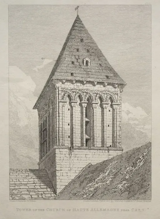 Framed Print : Tower of the Church of Haute Allemagne near Caen. Creator: John Sell Cotman (British, 1782-1842) Framed Print : Tower of the Church of Haute Allemagne near Caen. Creator: John Sell Cotman (British, 1782-1842)